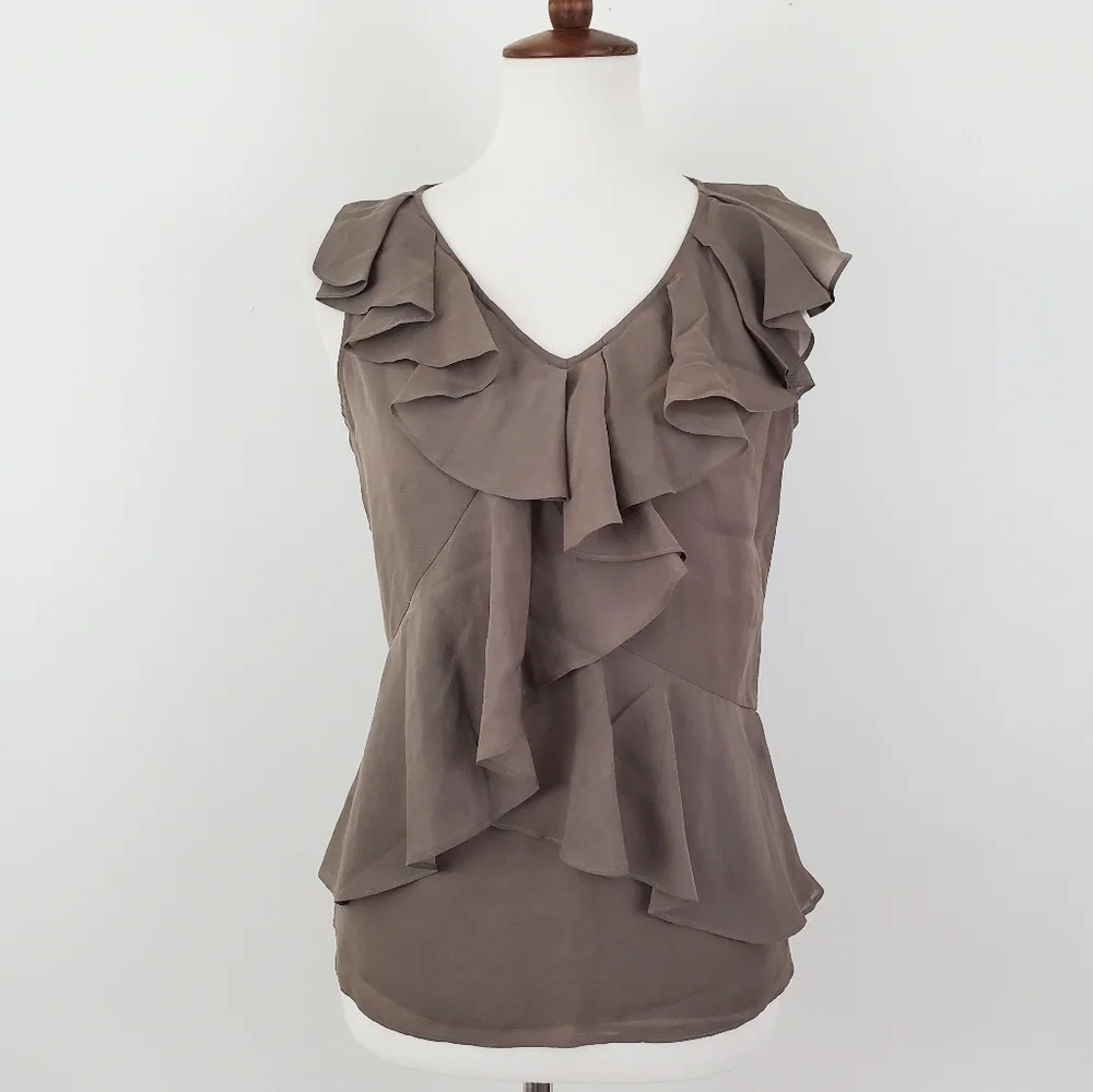 J. Crew Coralie Silk Blend Ruffle Tank